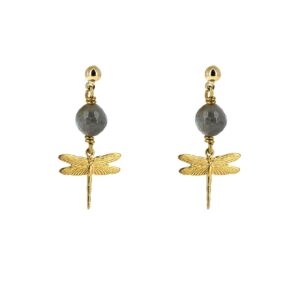 Boucles libellules mini - Pierres semi-précieuses