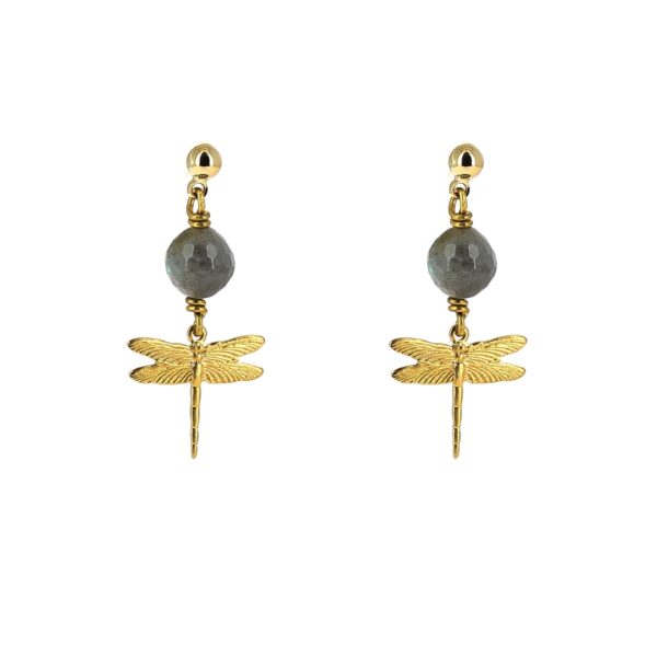 Boucles libellules mini - Pierres semi-précieuses