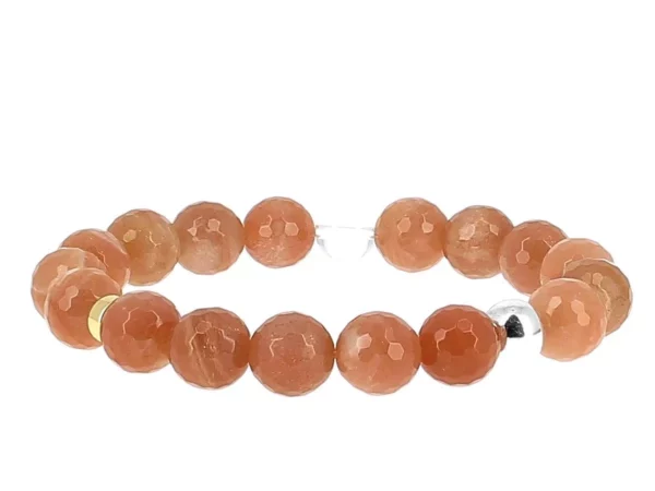 Bracelet Lithothérapie *Pierre de lune orange