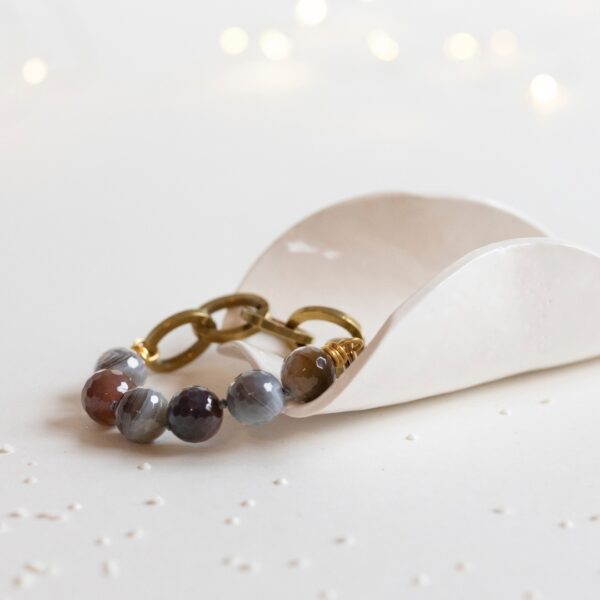 Bracelet Maillons *Agate du Botswana