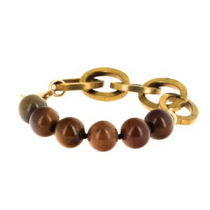 Bracelet Maillons *Mookaite jaune moutarde