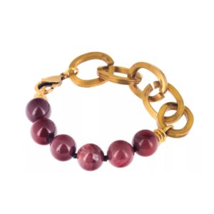 Bracelet Maillons *Mookaite rouge