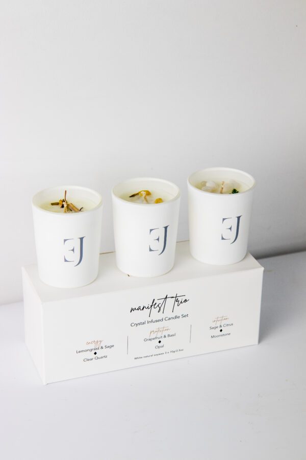 Coffret Bougies *Quartz, Opale, Pierre de lune