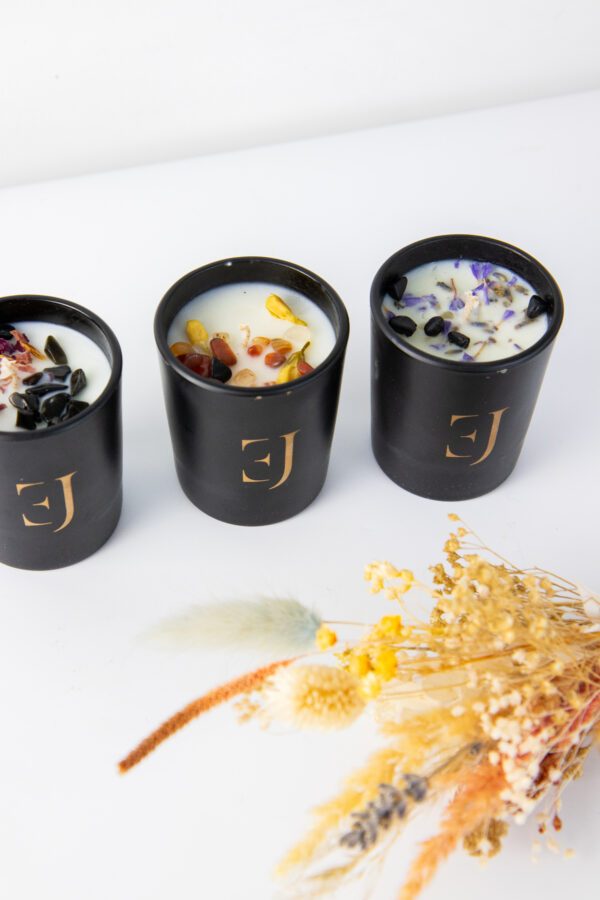 Coffret Bougies *Obsidienne, Cornaline, Tourmaline