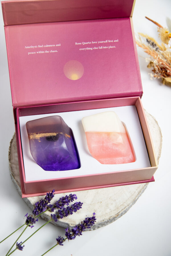 Coffret Duo *Améthyste Quartz Rose